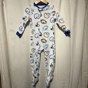 Carters Kids Football Helmets and Footballs Print Footed Pajamas Sleepers 3T